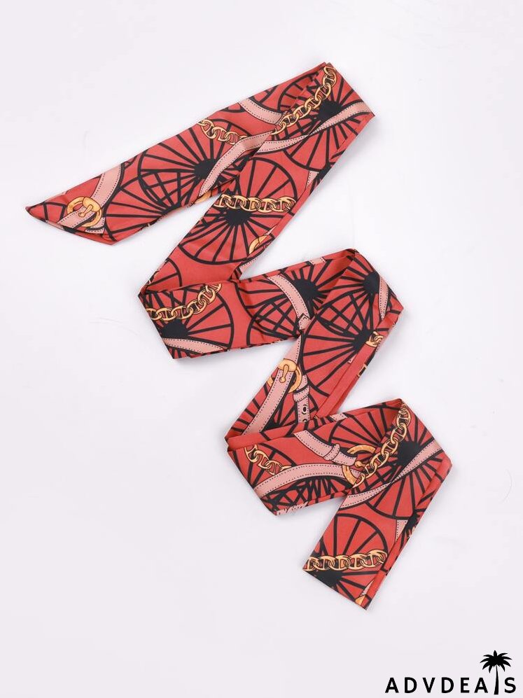 Chain Print Twilly Scarf
