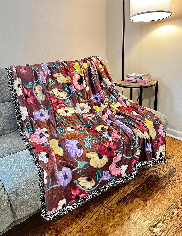 Eras Tour Piano Floral Tassel Blanket