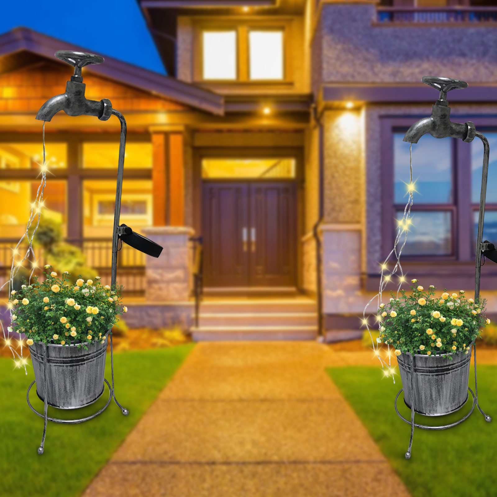 

Solar LED Fairy Watering Water Tap Waterfall-Lanscape Lawn Light, 501 Original