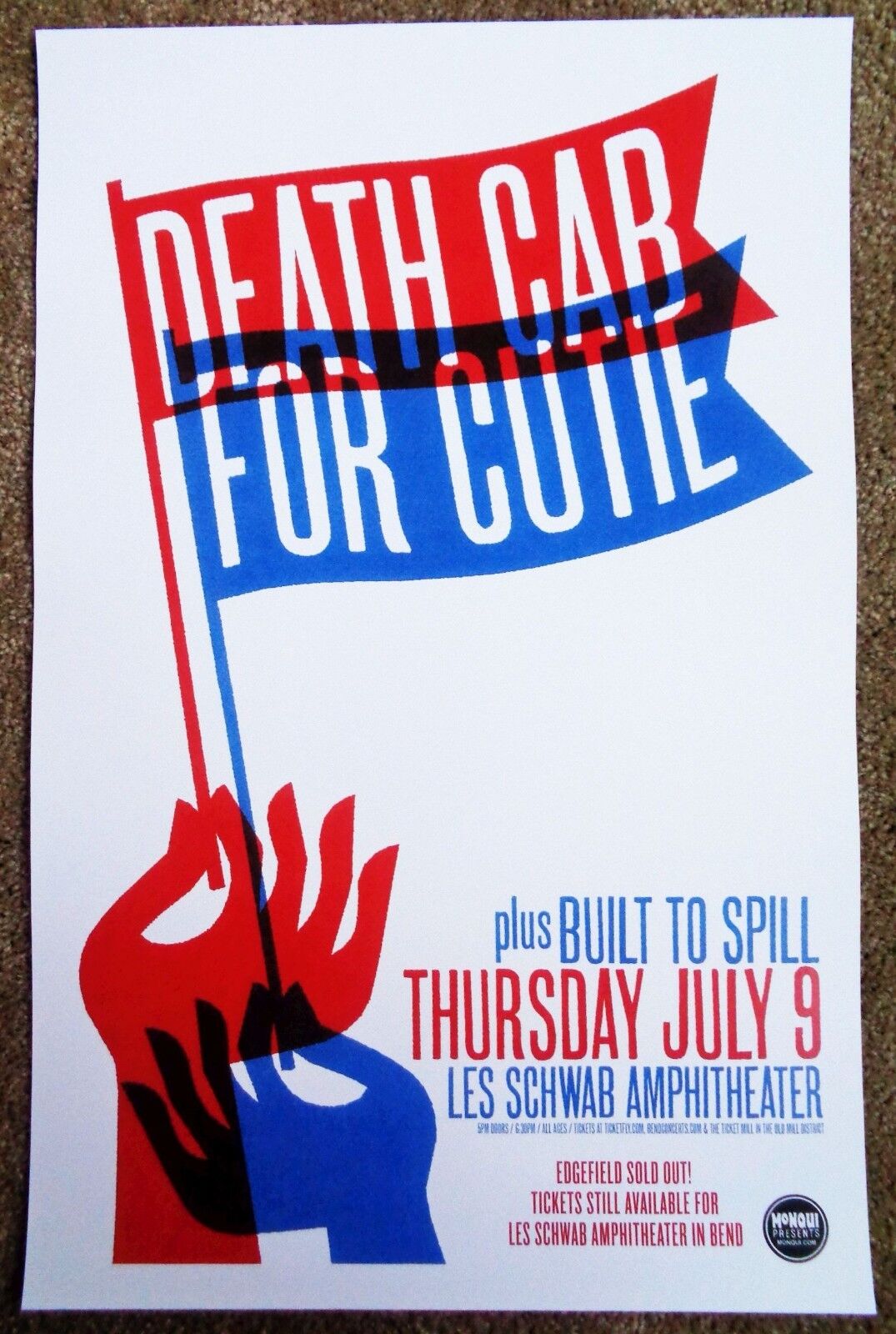 DEATH CAB FOR CUTIE 2015 Gig POSTER Bend Oregon Concert