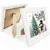 5D DIY Partial Special Shaped Drill Diamond Painting Xmas Snowman Decor With Frame Kit 18x18cm