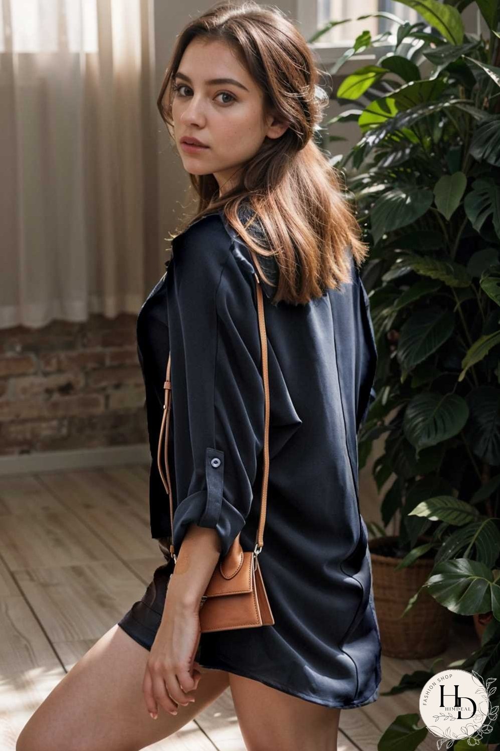 v neck long sleeved chiffon solid blouse drop shoulder closed shirt