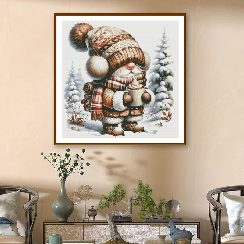 1set DIY Printed Cross Stitch Kit [ZZ6366-winter Dwarfs] Cross Stitch Kit Painting Fairy Cross Stitch