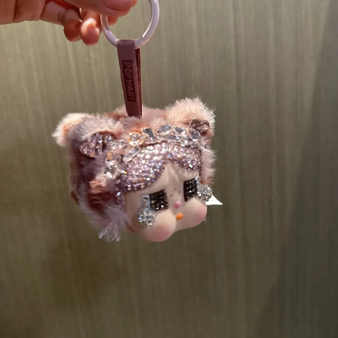 Handmade DIY sticker diamond model bubble cryBABY leopard leopard cat cat series sticker diamond explosion vinyl face plush pendant doll