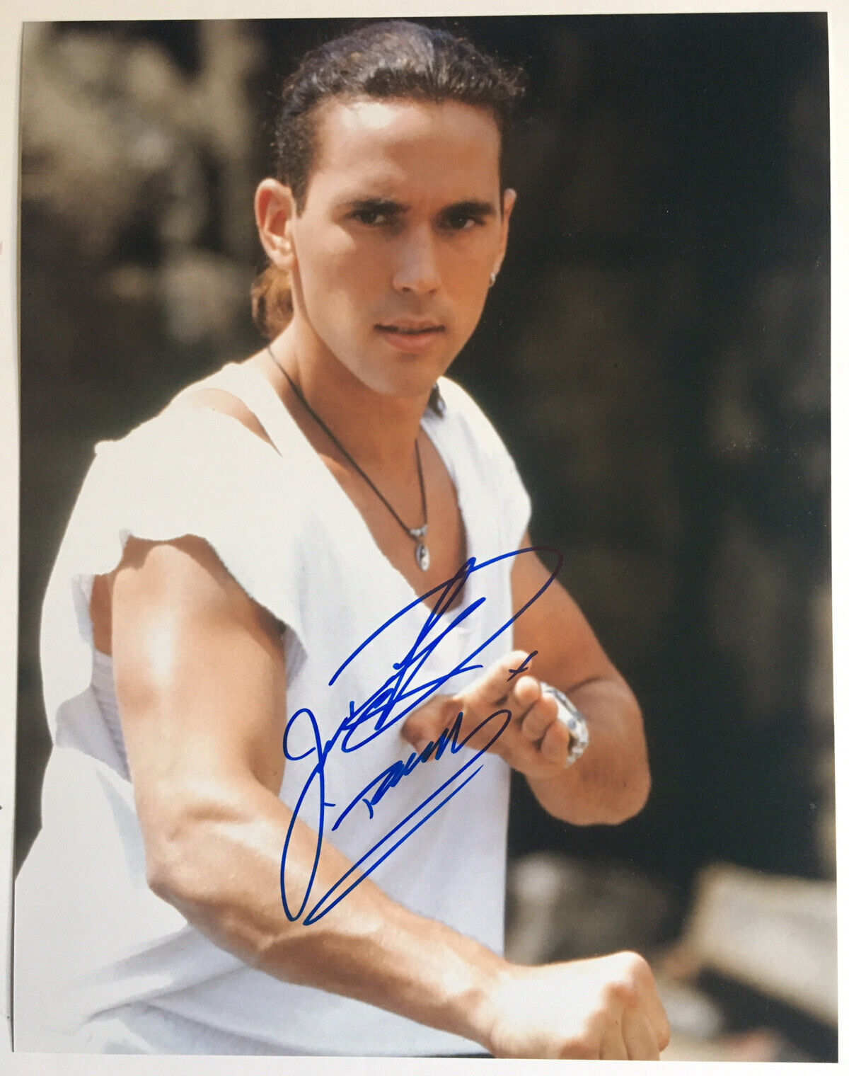 Jason David Frank Signed 11x14 Photo Poster painting Mighty Morphin Power Rangers Auto Tommy