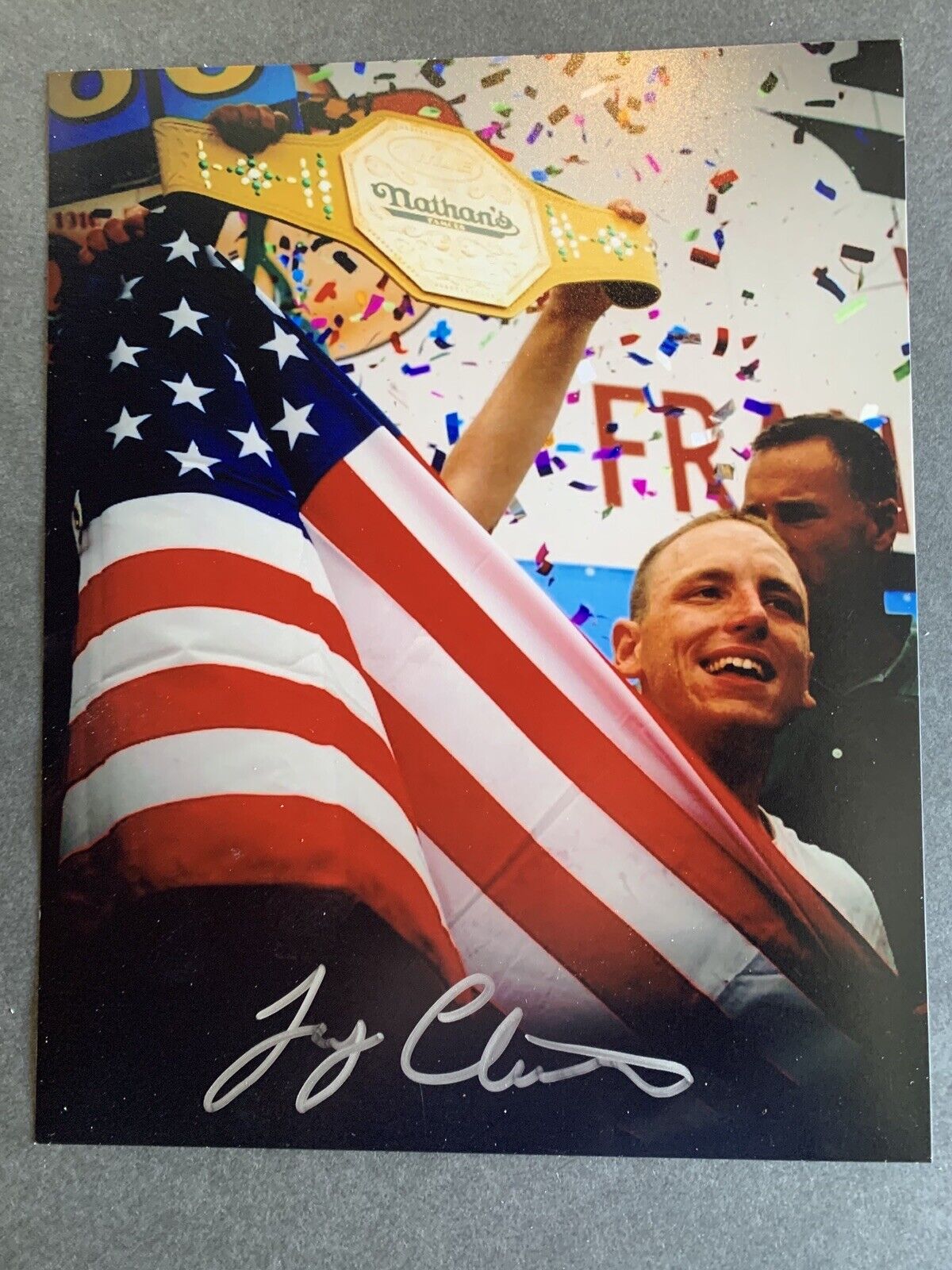 joey chestnut signed 8x10 Photo Poster painting Auto