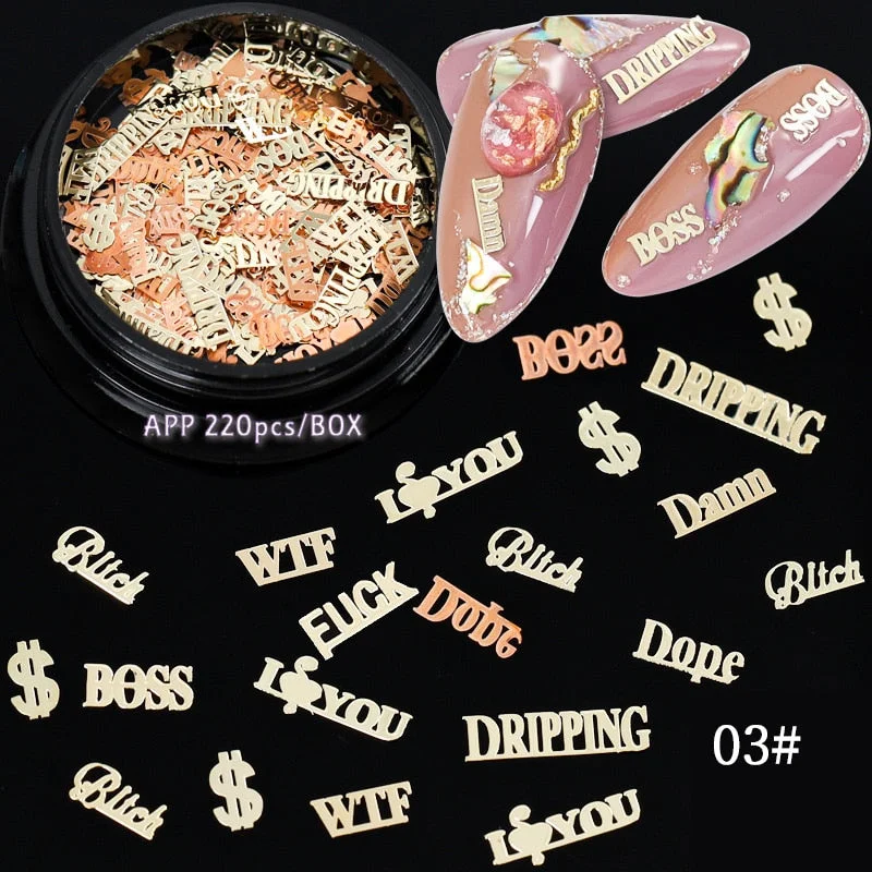 Butterfly Design Mixed Ultra-thin Hollow Metal Patch Snowflake DIY Jewelry Nail Art Decoration Metallic Nail Art Sequins Gem-Nail Inspo