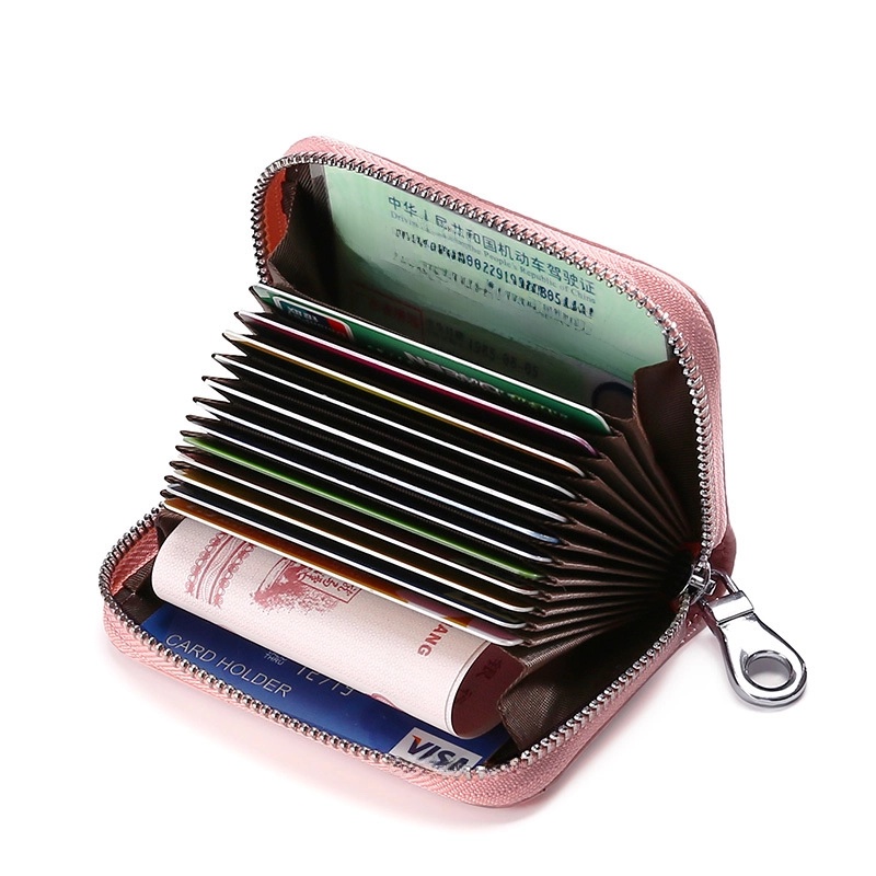 Korean Leather Multi-card Bit Zipper Card Bag Small Coin Purse Simple Organ Card Bag