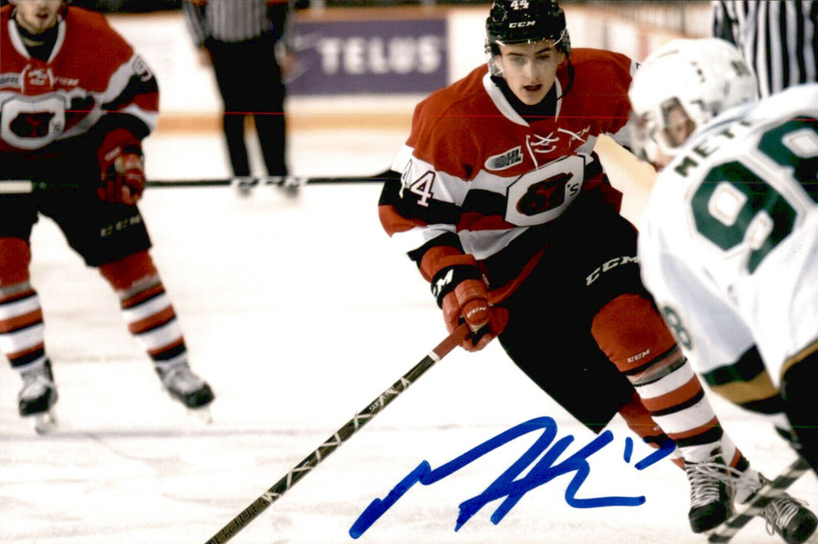 Mitchell Hoelscher SIGNED 4x6 Photo Poster painting OTTAWA 67's / NEW JERSEY DEVILS #2