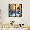 Birds By Window In Winter-11CT Stamped Cross Stitch 45*45cm/17.72*17.72in tapestrymarket