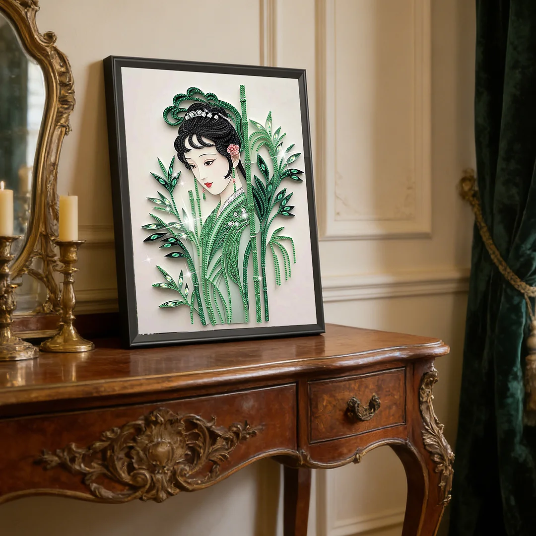 Diamond Painting - Partial Special Shaped Drill - Bamboo Beauty(Canvas|30x40cm)