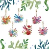 (US Only)6Pcs DIY Dragonfly Special Shape 5D Diamond Art Keychain for Birthday Gift
