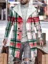 Men's fashion geometric print mid-length coat