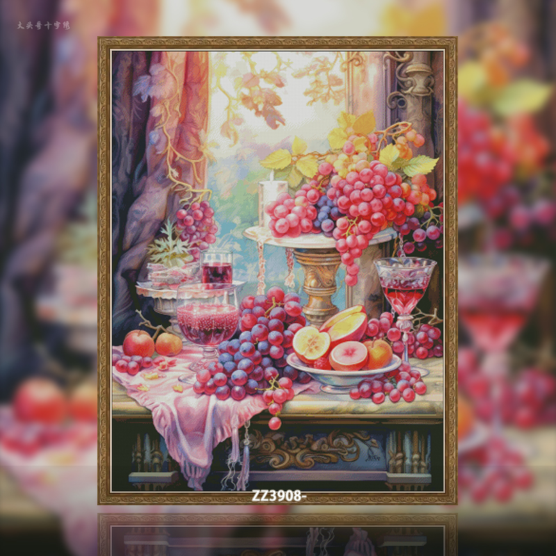 [ZZ3908-Fruit Feast]  Painting Fairy Cross Stitch