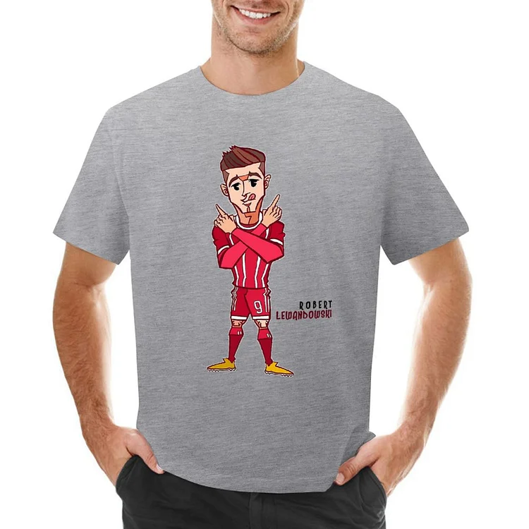 Robert Lewandowski Cartoon Illustration Inspired T-shirt