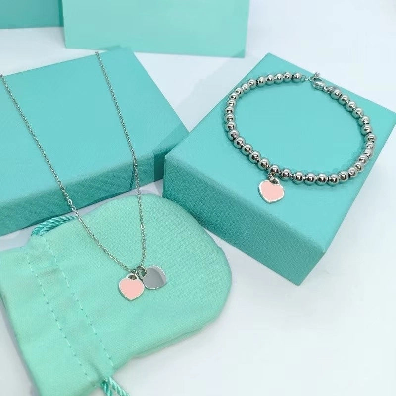 Vintage Style Minimalist Heart Shape 304 Stainless Steel Pendant Necklace