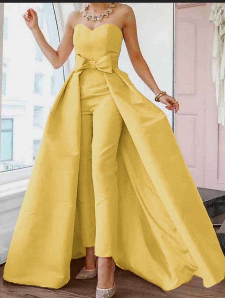Hidais Stuning Pink Sweetheart Sleeveless Strapless High Waist jumpsuit 