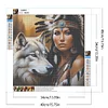 (40*40cm)Wolf Indian Girl - Full Round Drill Diamond Painting