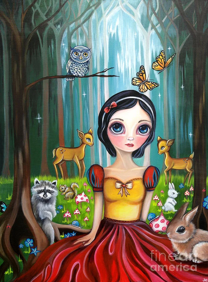 Big Eyes Doll Snow White 40*50CM(Canvas)Full Round Drill Diamond Painting gbfke