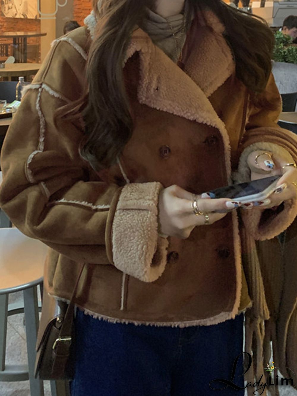 Vintage Brown Lambswool Splice Short Jacket