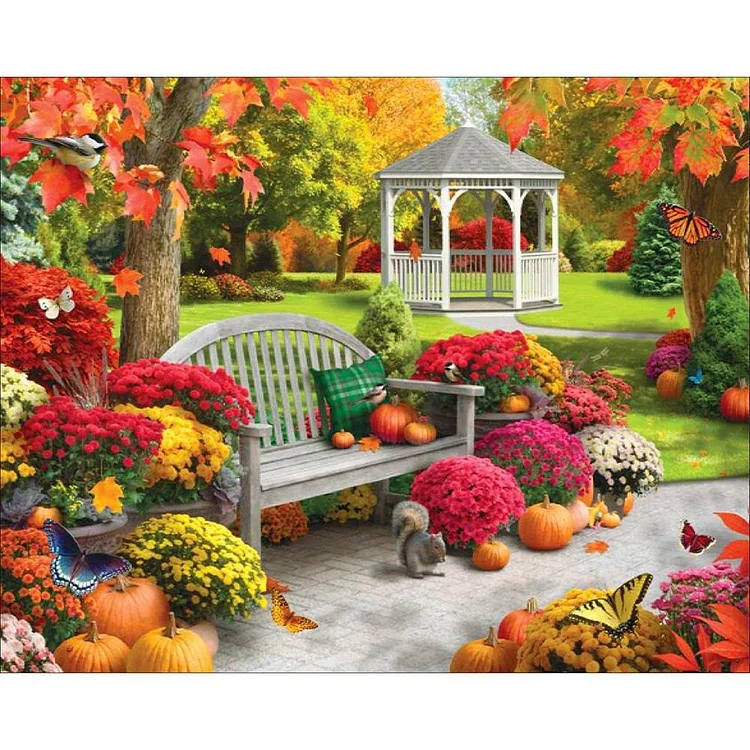Flower Round Full Drill Diamond Painting 30X25CM(Canvas) gbfke