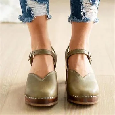 Fashion Retro Round Head With Sandals | 168DEAL