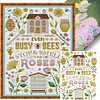 [Brand]House Of Bees - 14CT Stamped Cross Stitch - 30*41cm - Flower