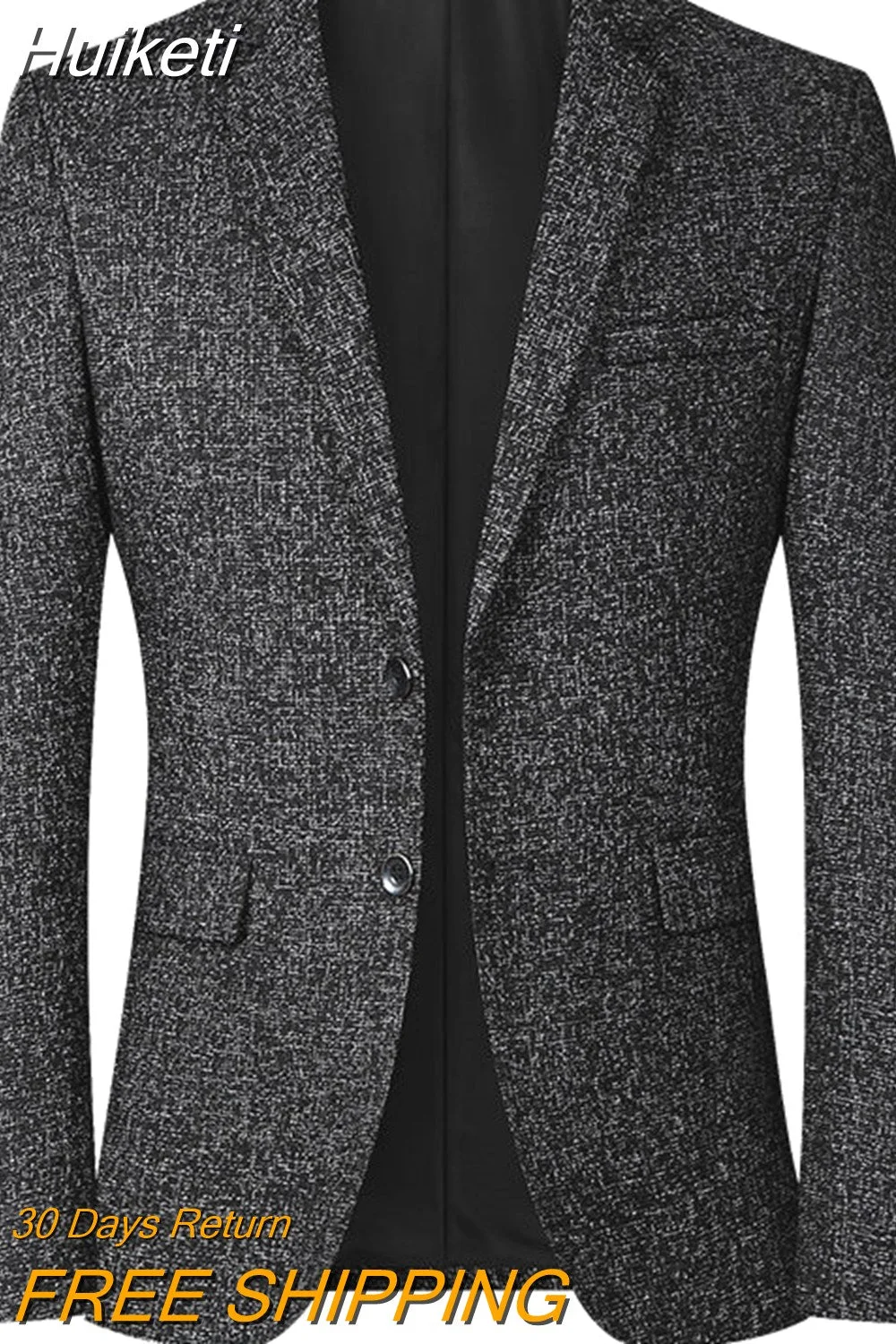 Huiketi Blazers Men Fashion Slim Casual Suits Coats Solid Color Business Suits Jackets Men's Blazers Tops Brand Mens Clothing 2023