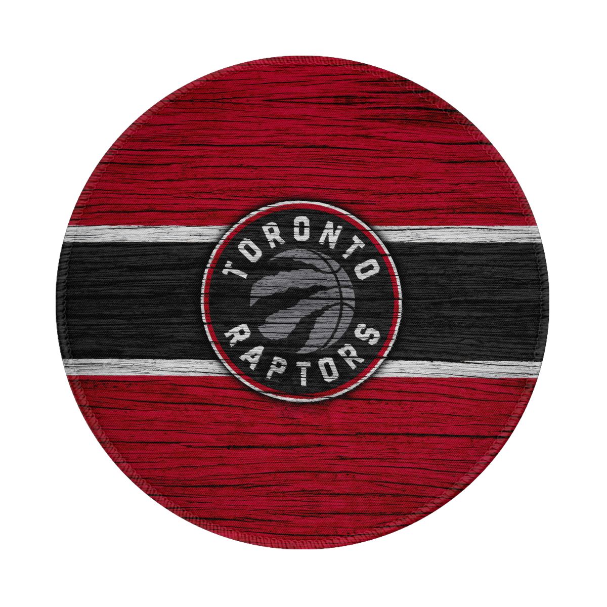 Toronto Raptors Wooden Texture Waterproof Round Mouse Pad for Wireless Mouse