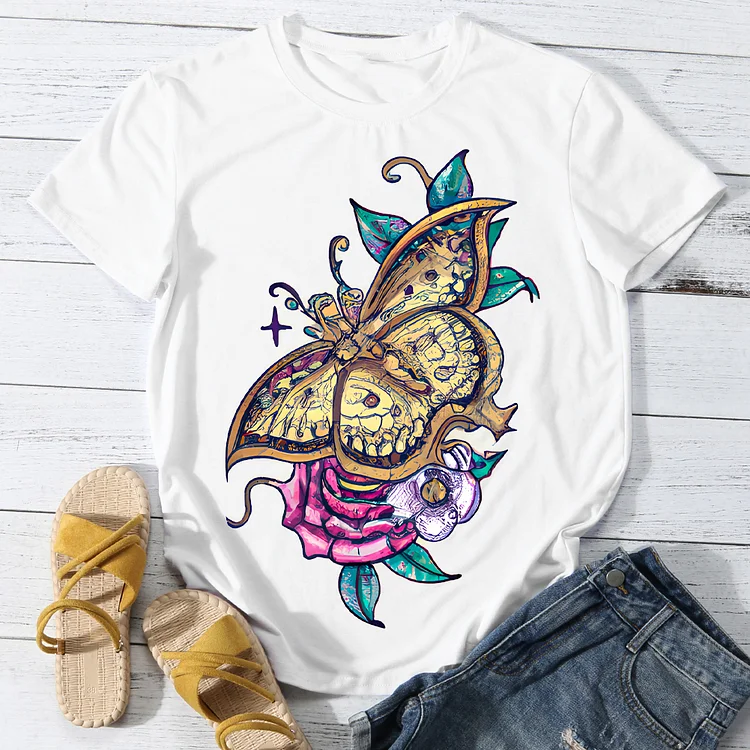 Stunning Butterfly  Women Round Neck T-shirt BSTCA0013