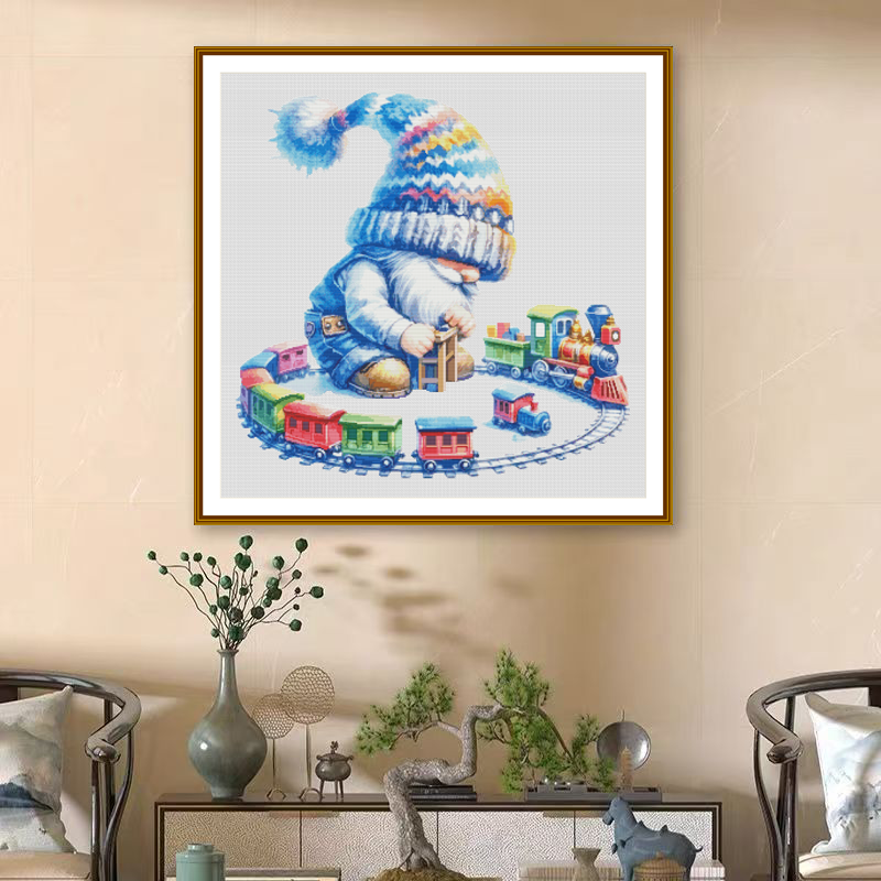1set DIY Printed Cross Stitch Kit [ZZ5736-train Dwarfs] Cross Stitch Kit Painting Fairy Cross Stitch