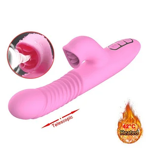 Honey Tongue Fully Automatic Telescopic Tongue-Licking Vibrator with Dual Motors