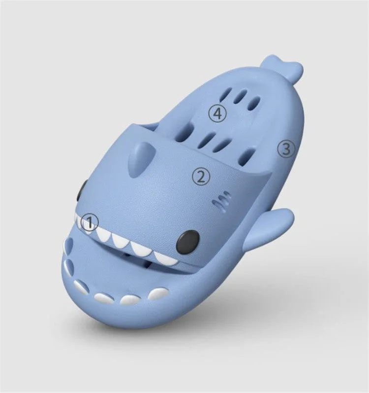 Man Women Cartoon Shark Slipper Bathroom Adult Couples Non Slip Thick Sole Hollow Out Slippers Indoor Home Funny Slides Sandals