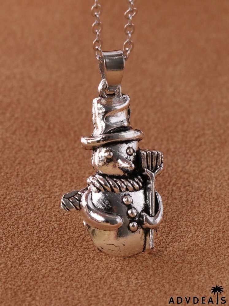 Christmas Snowman Charm Necklace