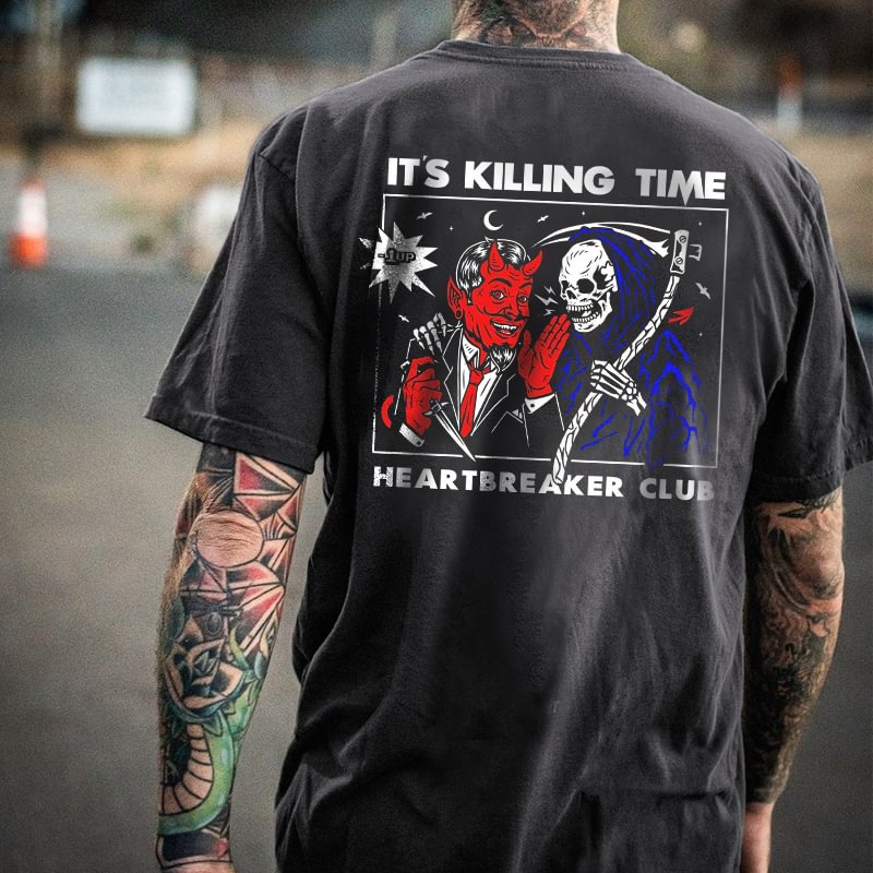 It’s Killing Time Heartbreaker Club Grim Reaper Print T-shirt -  