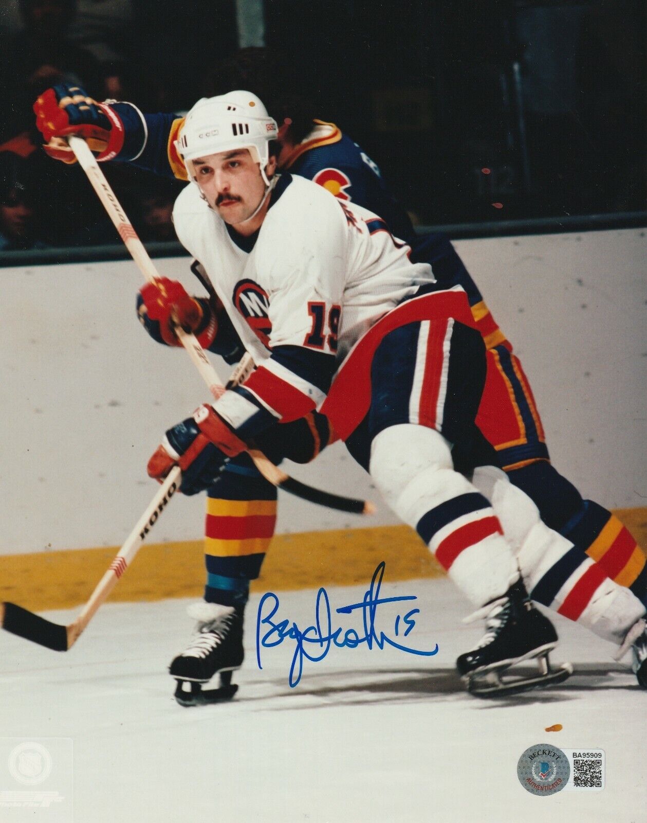 BRYAN TROTTIER Signed New York ISLANDERS 8x10 Photo Poster painting with Beckett COA (BAS)