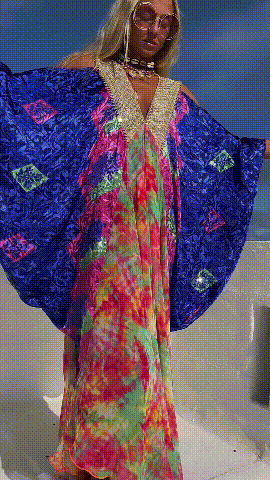 Bohemian Vacation Printed Kaftan Dress f2ae