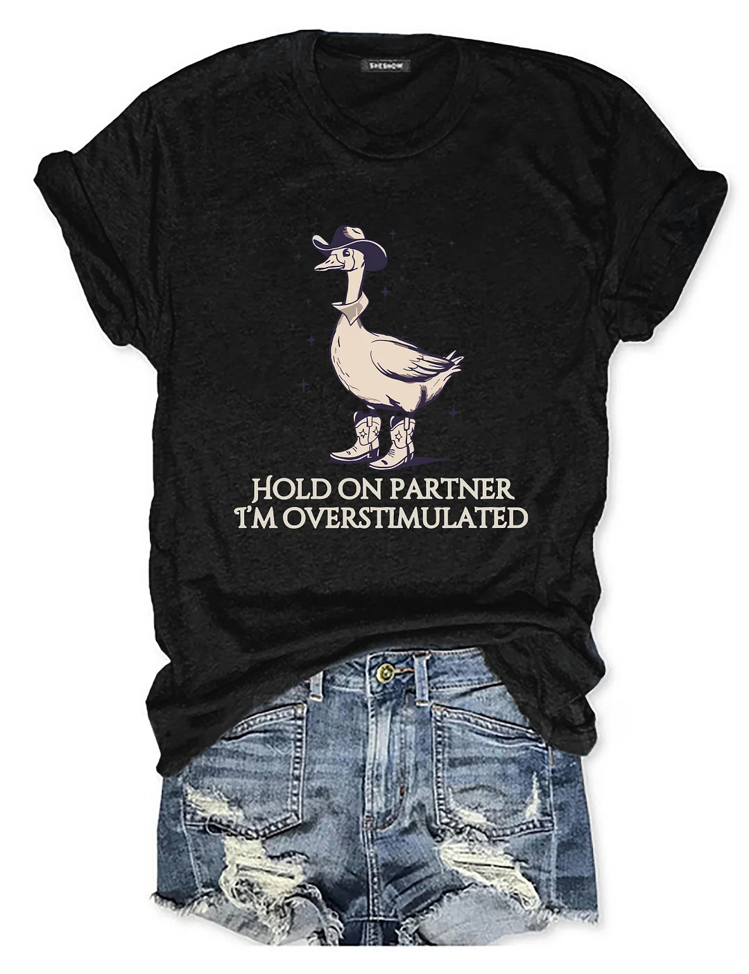 Hold On Partner Im Overstimulated T-shirt