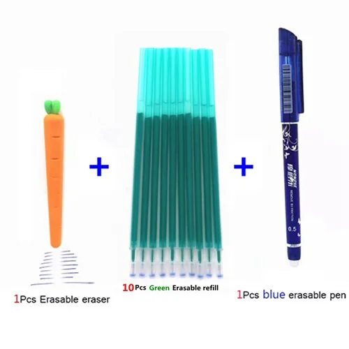 12Pcs/lot Erasable Pen Refill Set 0.5mm Blue/Black/Red Ink Pen Rod for School Office Writing Supply Kids Stationery