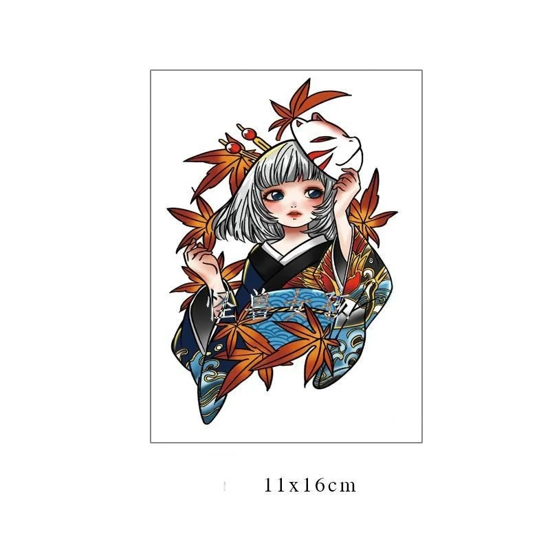 Cute Mask Girl Moon Baby Long Lasting Temporary Fake Arm Tattoo Sticker Sleeve Tatouage Temporaire Femme Sexy for Woman