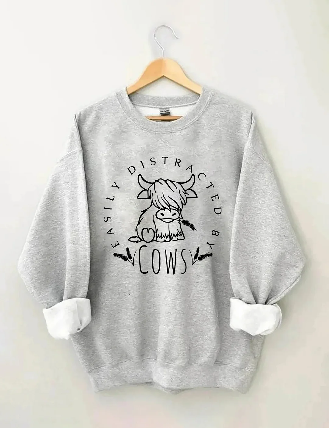 Easily Distracted By Cows Sweatshirt