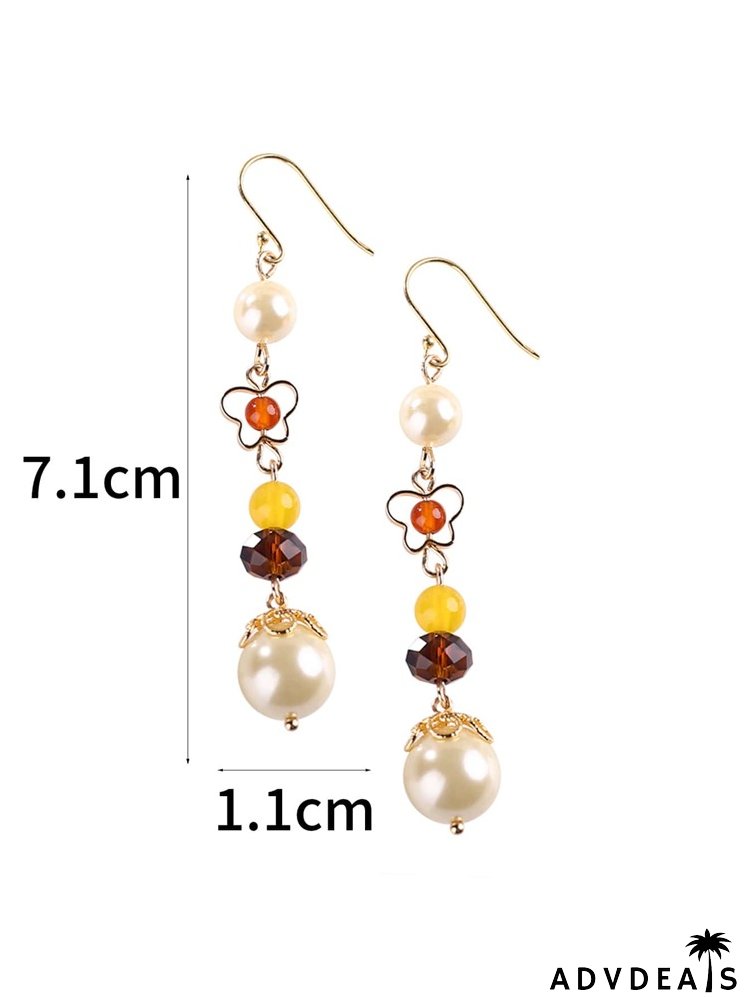 Faux Pearl Decor Drop Earrings