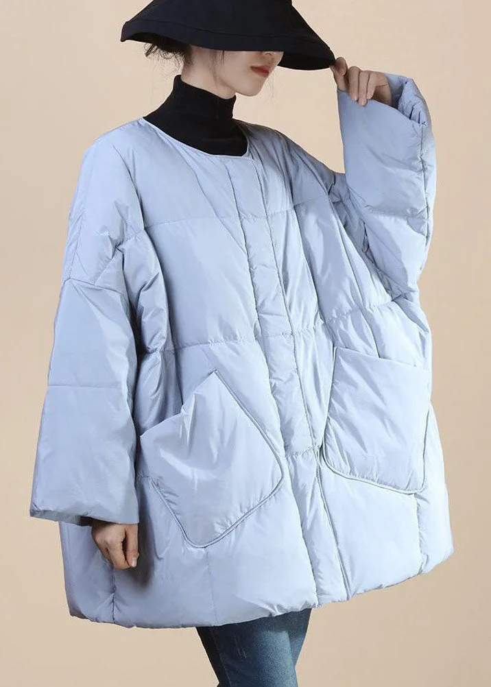 Women Baby blue fashion Thick Pockets Winter Duck Down Winter Coats