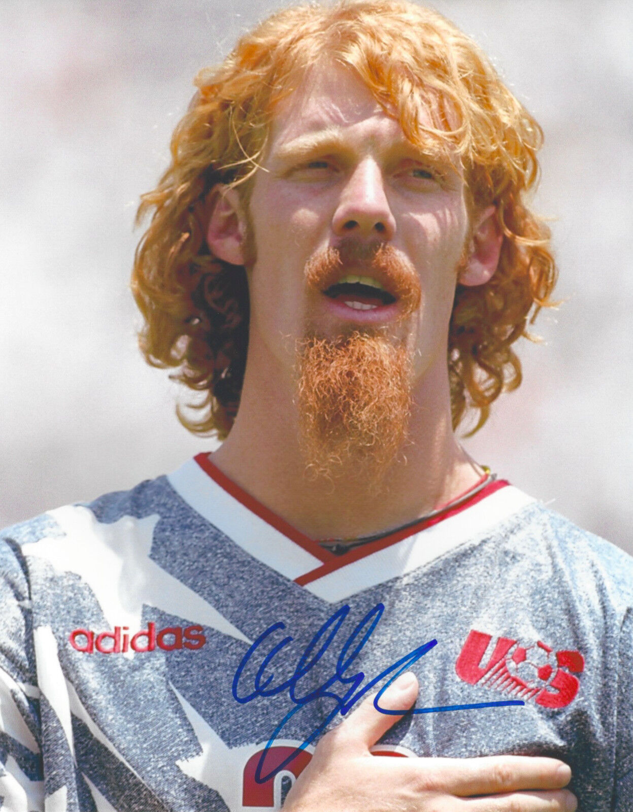 ALEXEI LALAS SIGNED AUTHENTIC US SOCCER 1994 FIFA WORLD CUP 8X10 Photo Poster painting 1 w/COA