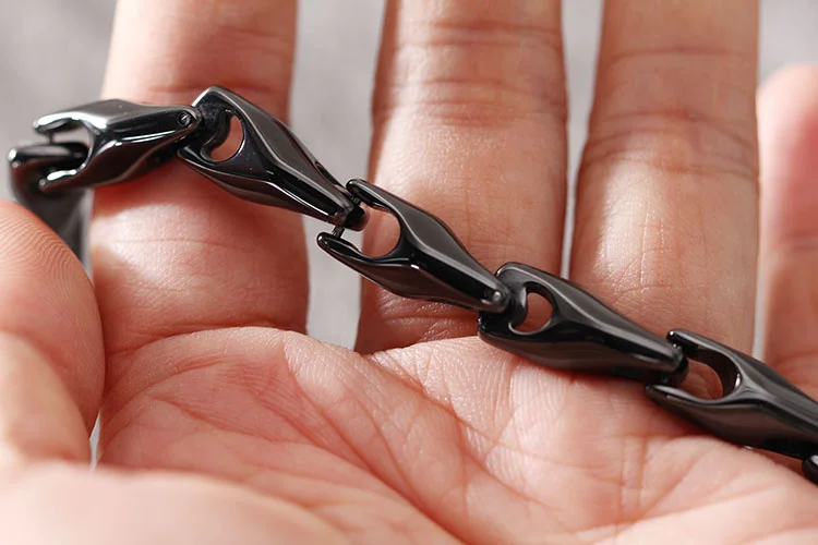 Women's Or Men's 205mm Tungsten Carbide Ceramics Bracelet Hologram Energy Bracelets Fashion Link Chain Bangles Gifts For Mens And Womens