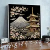 (30x30cm)DIY Landmark Pearl Painting Art With Inner Frame Handmade Pearl Material Art Kit Living Room Decor(Mount Fuji)