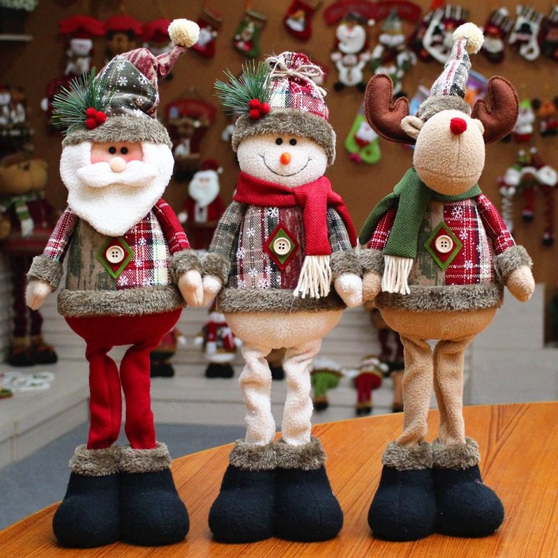 Christmas Home Decor Doll Santa Claus Ornaments Plush Xmas Gifts-elleschic