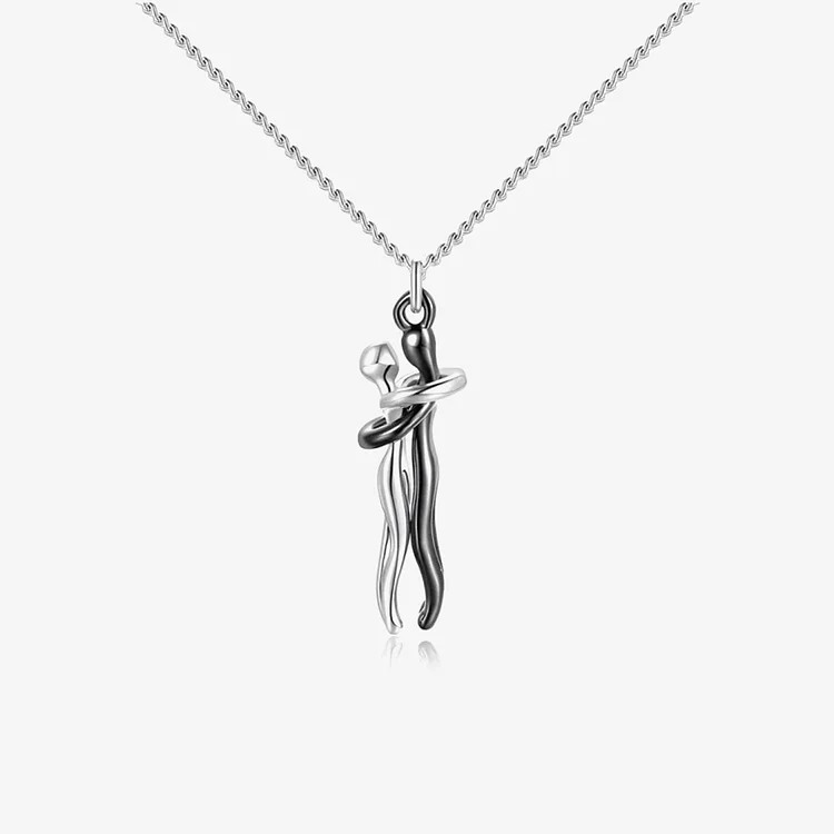 For Love - Thank You For Being In Mine Hug Couple Necklace