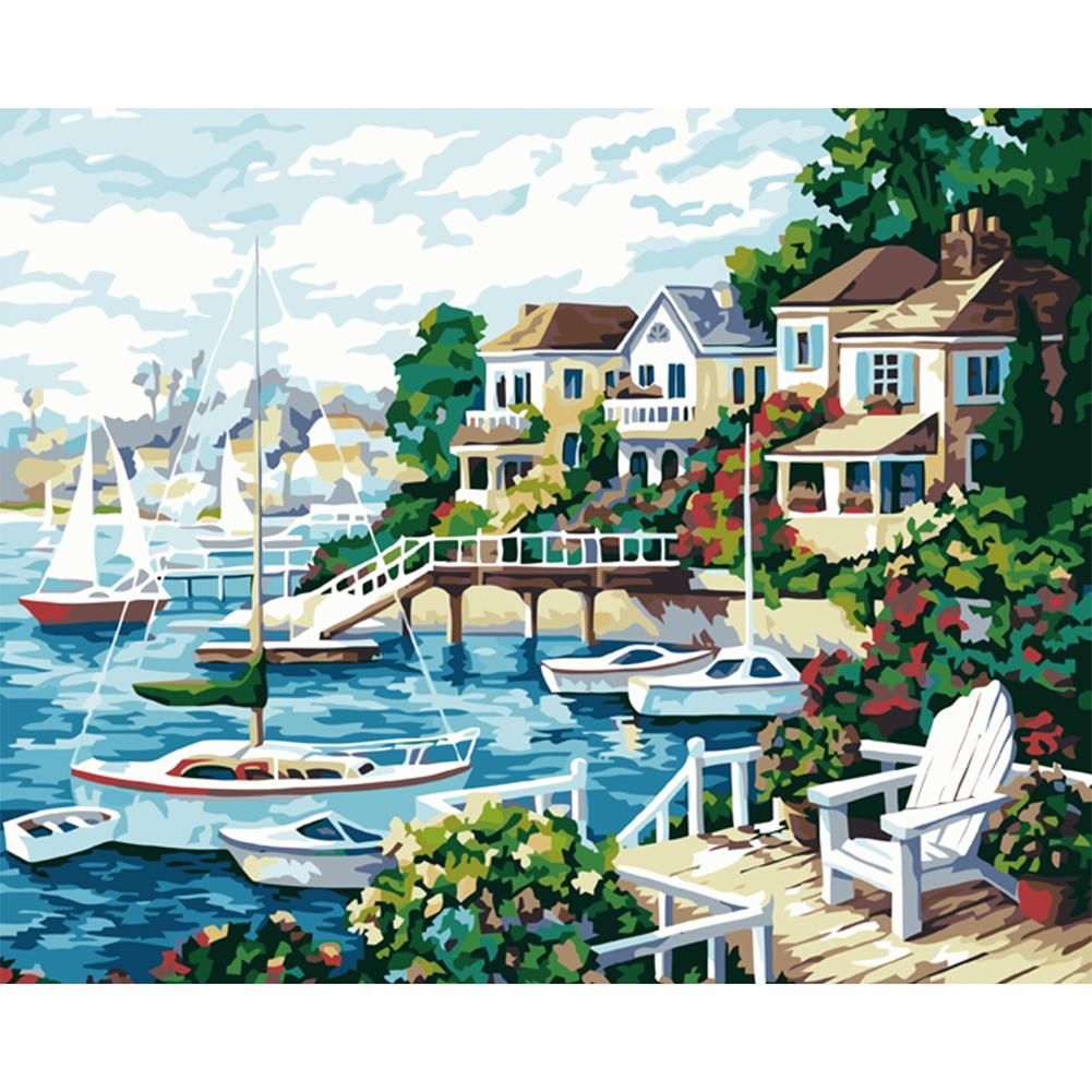 

40x50cm - Paint By Numbers Modern Sea Houses, 501 Original