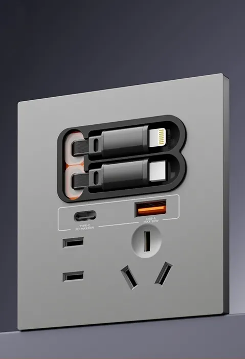 Dual USB Cable Wall Outlet
